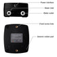 WiFi misting controller ports and mounting points, with water inlet and outlet on black case