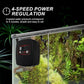 WiFi misting system controller mounted beside a terrarium misting setup with tubing