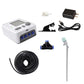 Dual-pump plant watering kit with timer controller, black tubing, and drip arrow stake