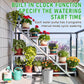 Smart watering system with built-in clock timer for timed plant watering on balcony