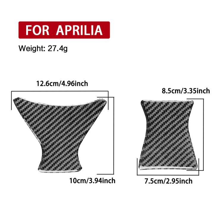 2-piece carbon-fiber center sticker set size diagram, black textured pieces