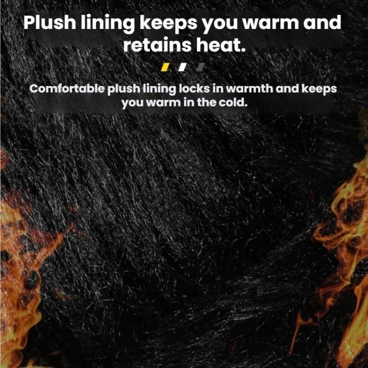 Black plush-lined protective pad for warmth and heat retention