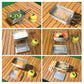 COOL CAMP foldable stainless steel strainer basket shown with different cooking items