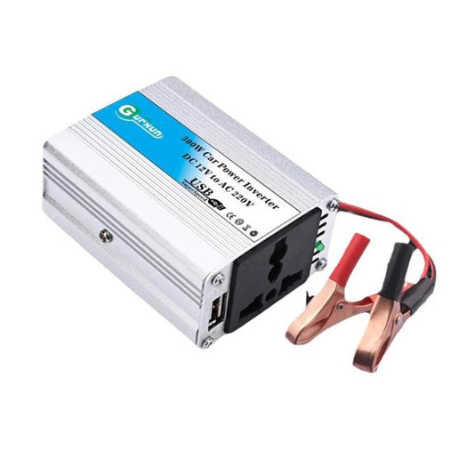 Gurxun 150W Aluminum Alloy Car Power Inverter With Battery Clamps, With Battery Clamps