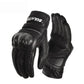 Motorcycle leather full-finger gloves with protective knuckle area and padded palm, black