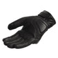 Motorcycle leather full-finger gloves, side view, black with padded knuckles