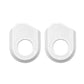 Set of white bike crank protector sleeves with circular opening, embossed ring and side logo, 2-pack