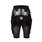SULAITE black protective riding pants with central shield logo, hip armor, and mesh inserts