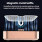 Nail dust collector with magnetic metal baffle above the dust chamber