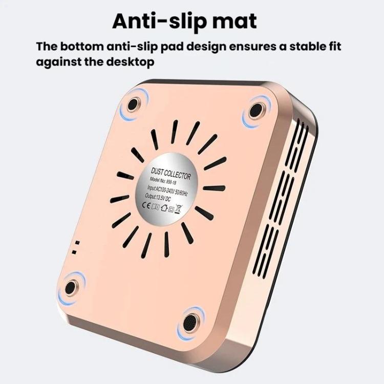 Nail dust collector with anti-slip mat base and corner mounting screws