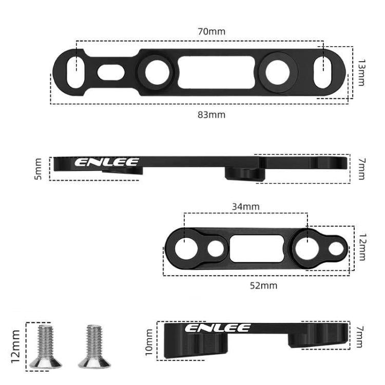 Black disc brake adapter with ENLEE logo and size dimensions