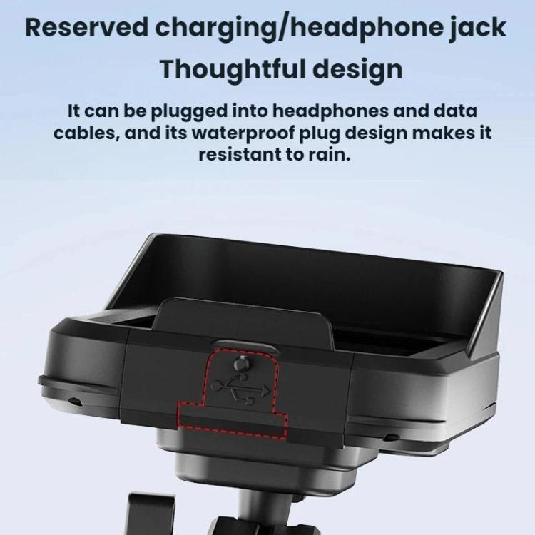 Waterproof phone holder with reserved accessory jack opening and charging dock contact