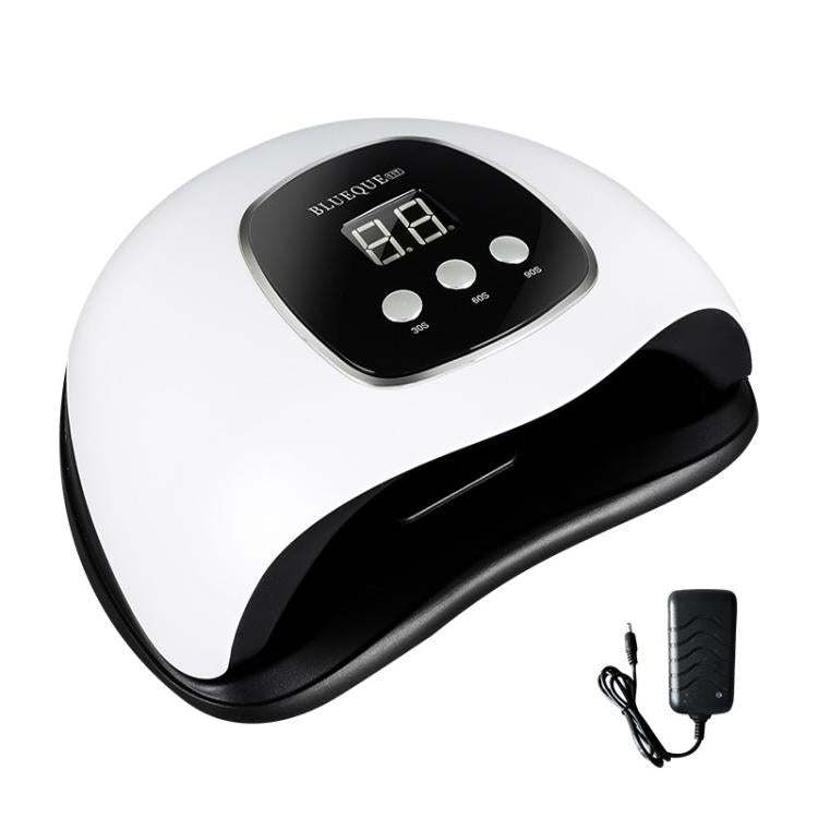 White and black nail LED curing lamp with digital display and included power adapter