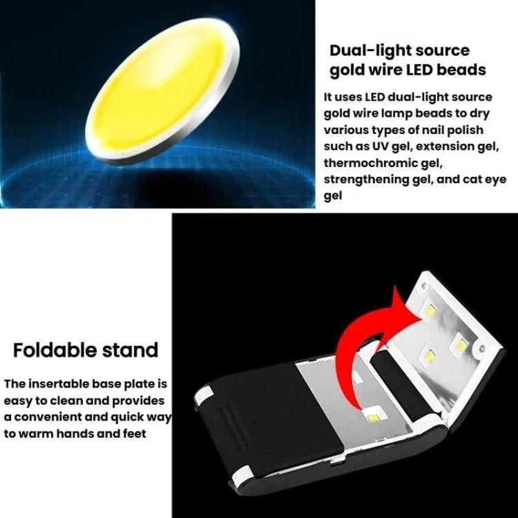 BLUEQUE 3T USB 36W Portable Folding Nail Lamp UV Gel Polish LED Curing Light, USB Type