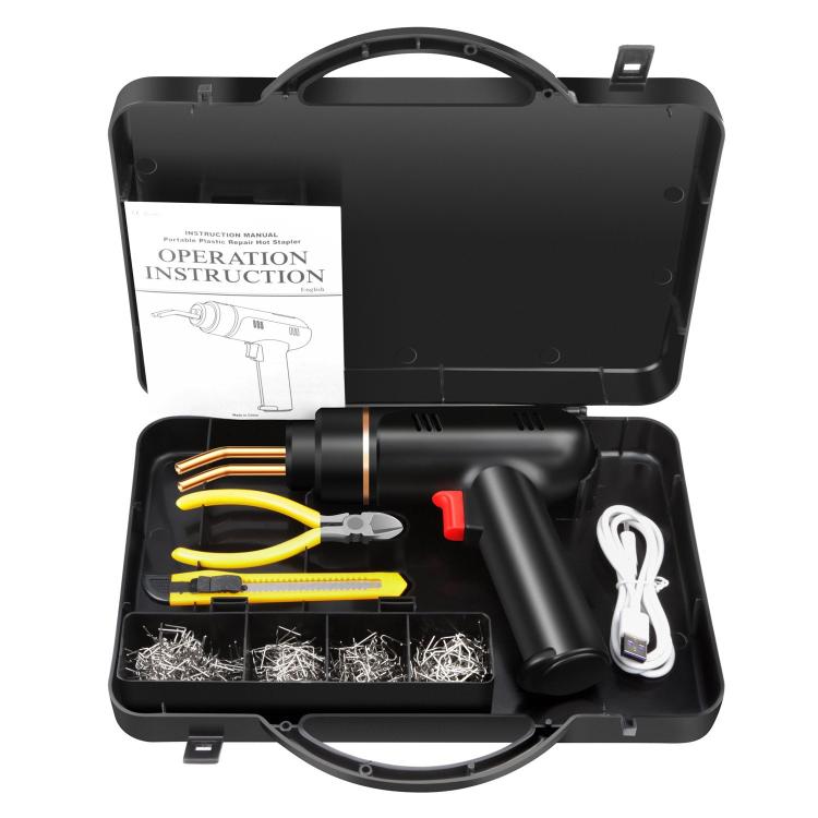 Car bumper repair welding machine kit in black case with handheld gun and accessories