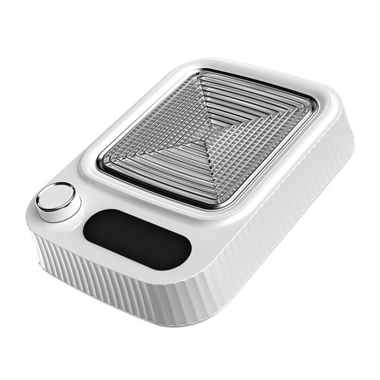 White nail dust collector with square vented top and black intake slot