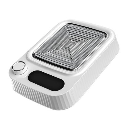 White nail dust collector with square vented top and black intake slot