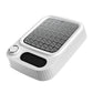 White nail dust collector with open square grate intake and black front opening