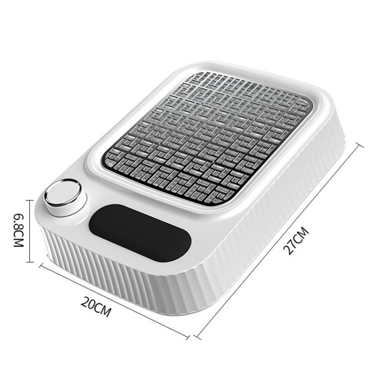 White nail dust collector with metal grid suction top and round power button