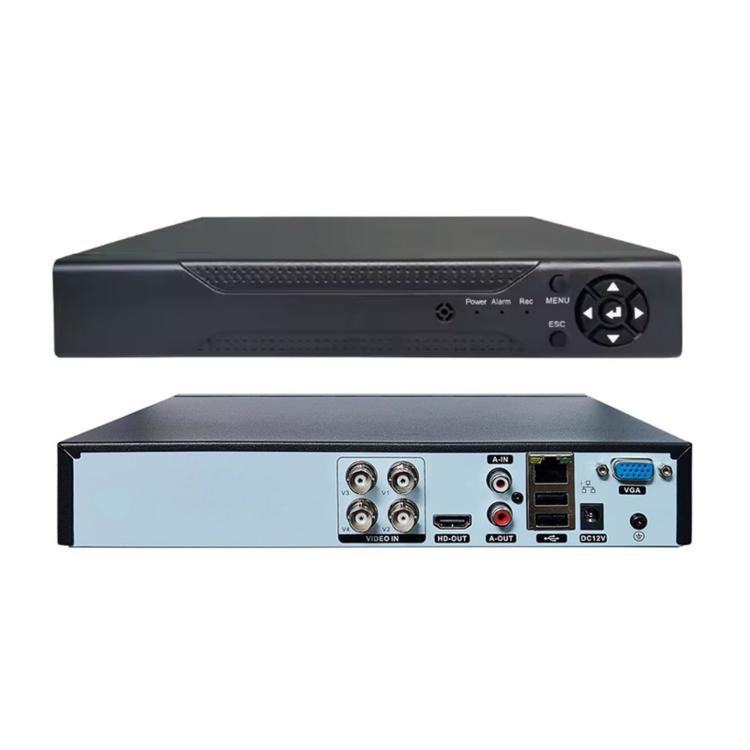 Hybrid security DVR recorder rear panel with BNC video ports and VGA/HDMI connectors