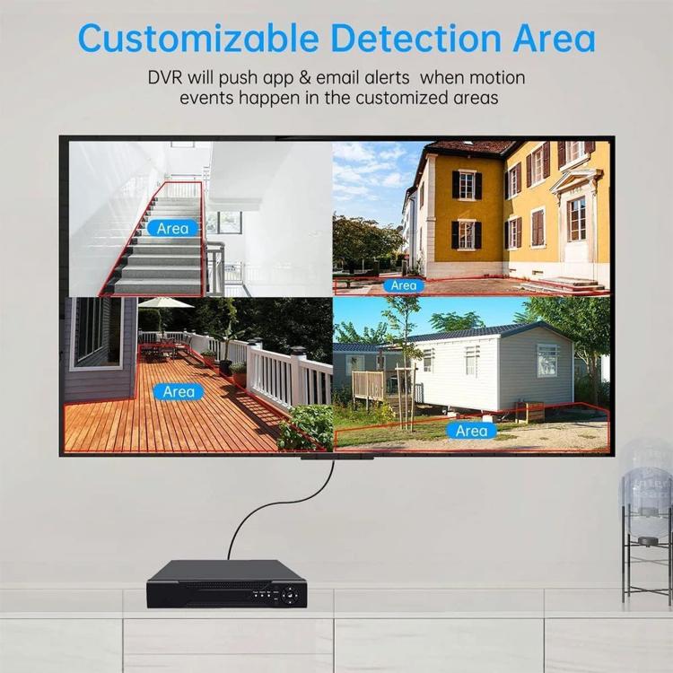 Hybrid security DVR recorder with indicator lights on compact black unit