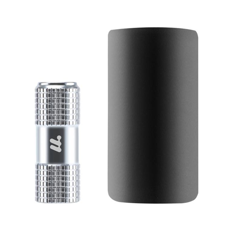 CO2 inflator valve head with anti-freeze foam sleeve, silver top and black sleeve