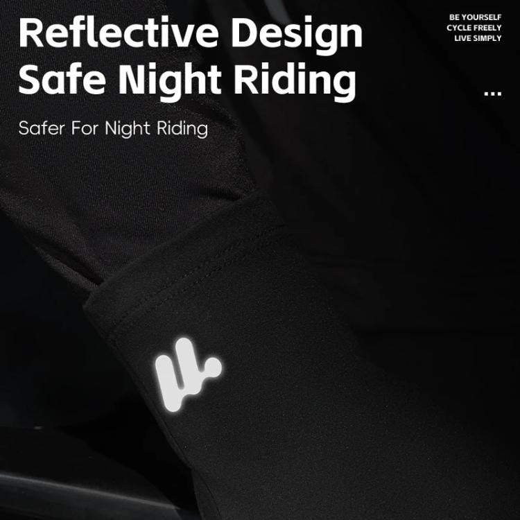 Black reflective detail thermal bicycle glove for safer night riding