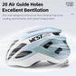 Light blue youth bike helmet with black vent openings on white shell