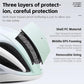Youth helmet layer view showing shell, foam, and removable lining