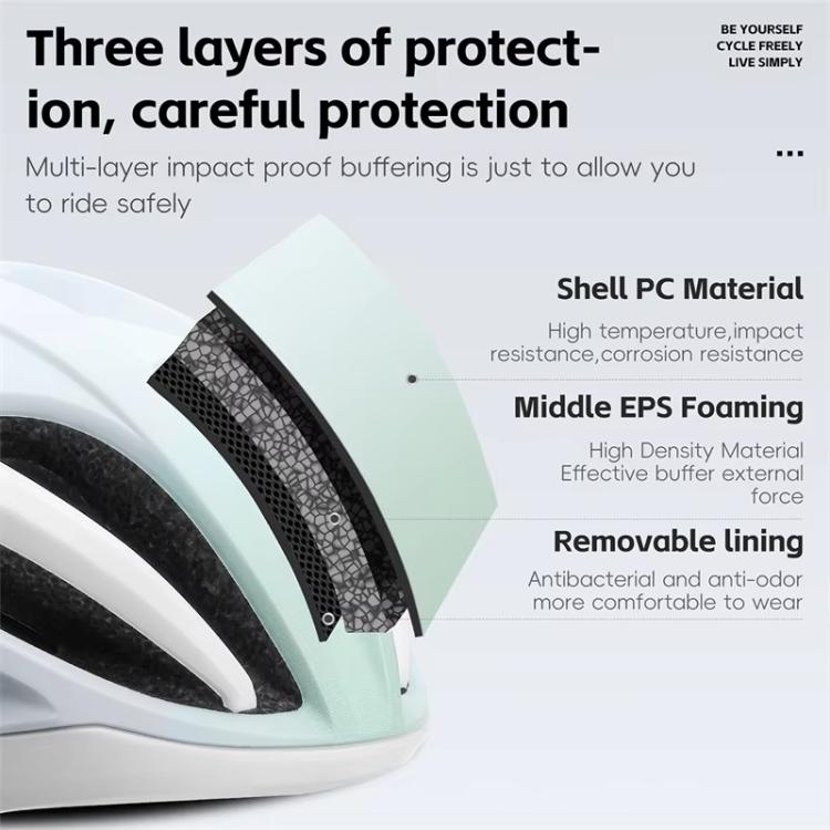 Youth helmet layer view showing shell, foam, and removable lining