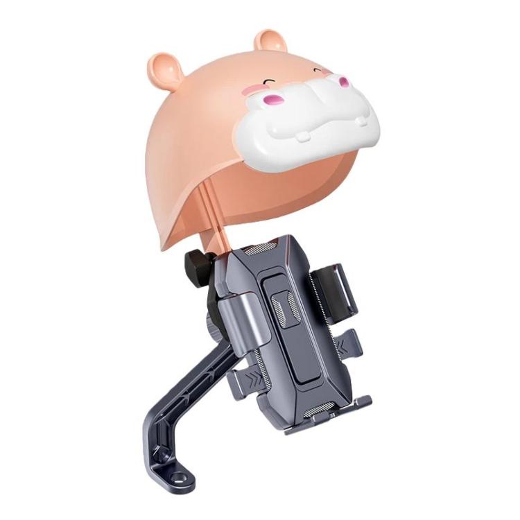 Pink bear helmet-style phone mount with clamp holder for mobile phones