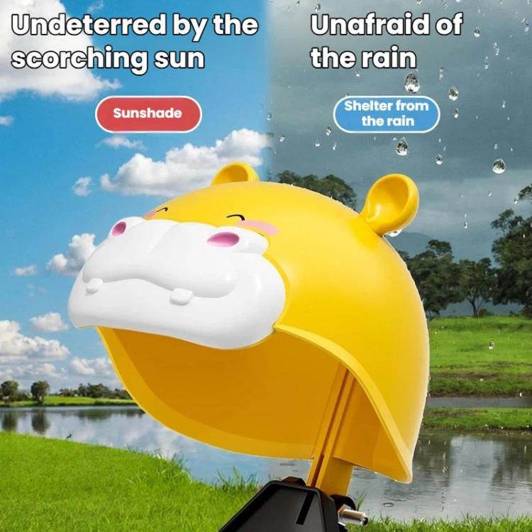 Yellow bear helmet phone mount with phone clamp and rain and sun protection
