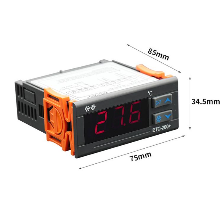 ETC-200+ Digital Temperature Controller with Refrigeration, Heating, Defrost Delay & Alarm, 220V English Version, 110V  English Version