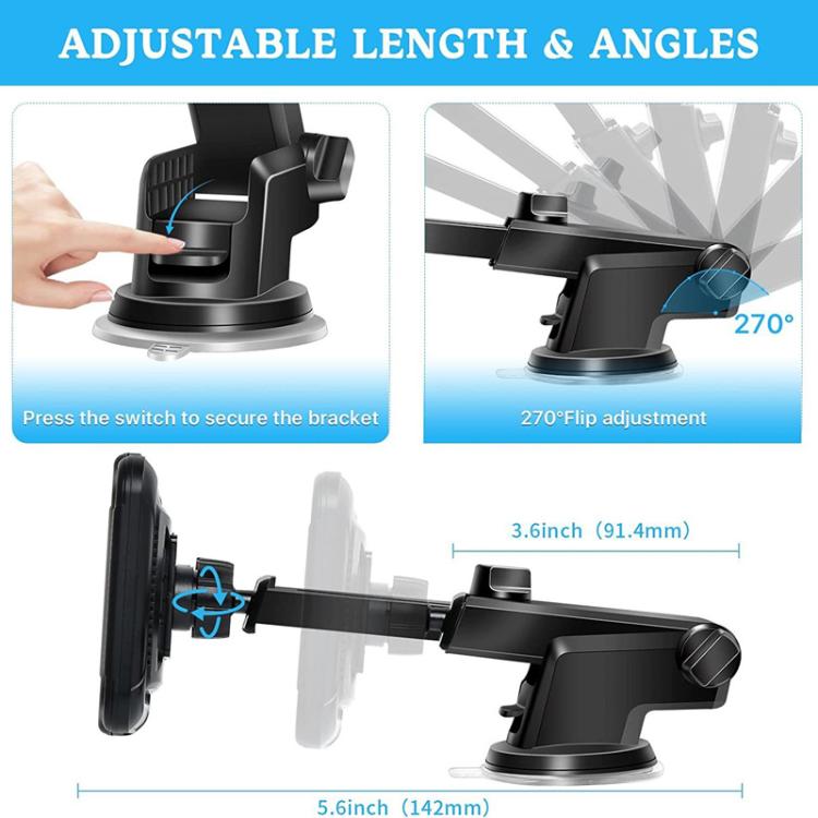 Adjustable car baby monitor bracket with swiveling mount arms and base