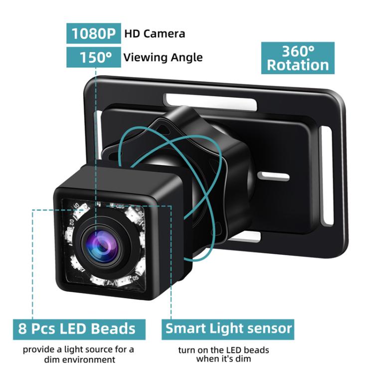 Car baby monitor camera with LED infrared array and mounting bracket