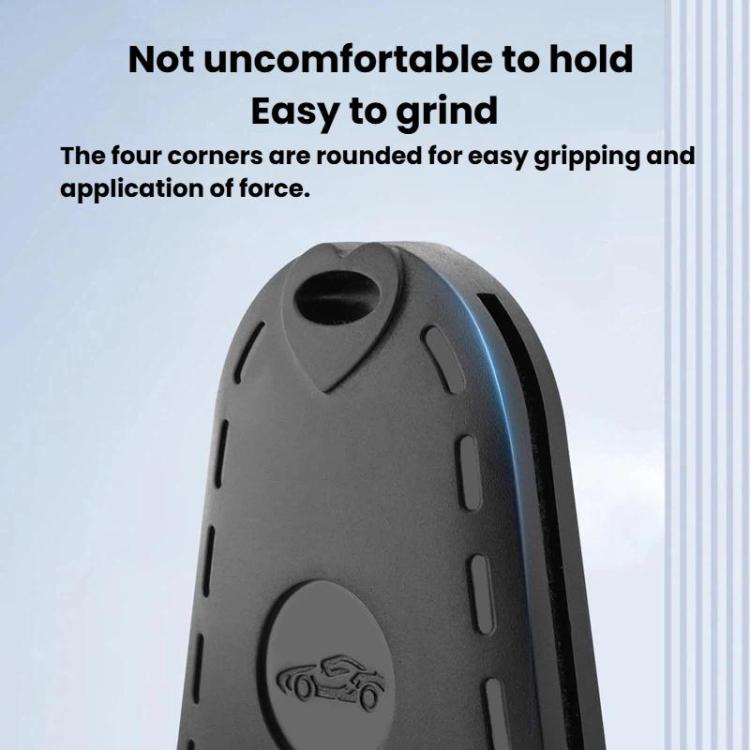 Gray oval wiper repair tool with central pad and rounded corner grip