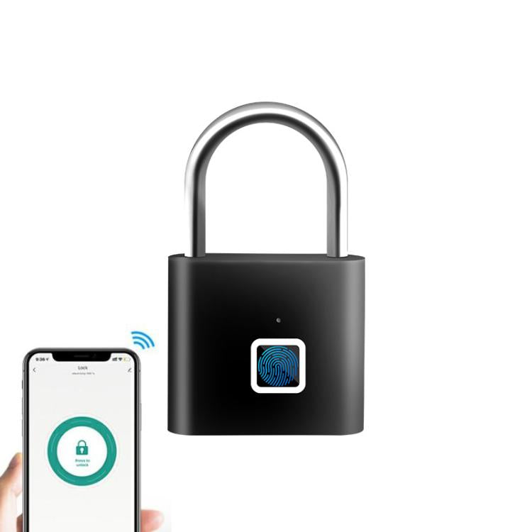 Fingerprint Padlock Compatible Tuya Smart App, 30 Fingerprint Capacity, USB-C Rechargeable, Zinc Alloy Body