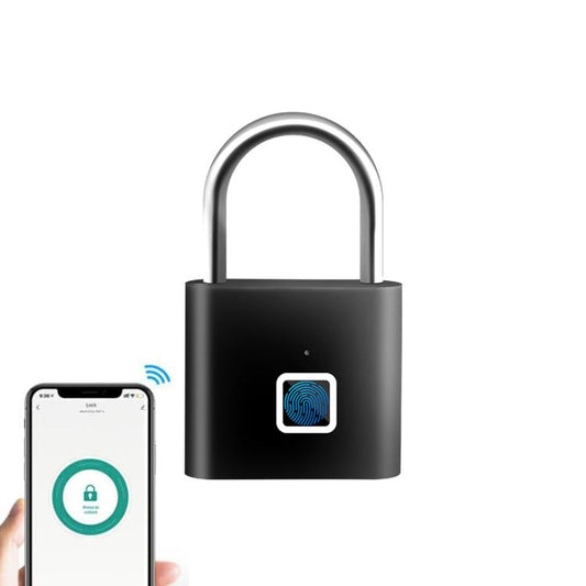 Fingerprint Padlock Compatible Tuya Smart App, 30 Fingerprint Capacity, USB-C Rechargeable, Zinc Alloy Body