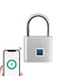 Fingerprint Padlock Compatible Tuya Smart App, 30 Fingerprint Capacity, USB-C Rechargeable, Zinc Alloy Body
