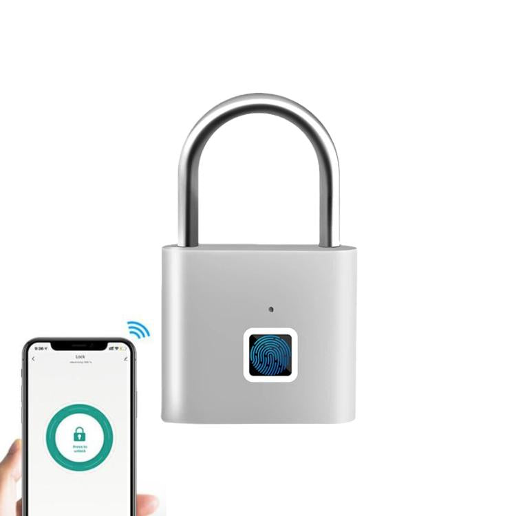 Fingerprint Padlock Compatible Tuya Smart App, 30 Fingerprint Capacity, USB-C Rechargeable, Zinc Alloy Body
