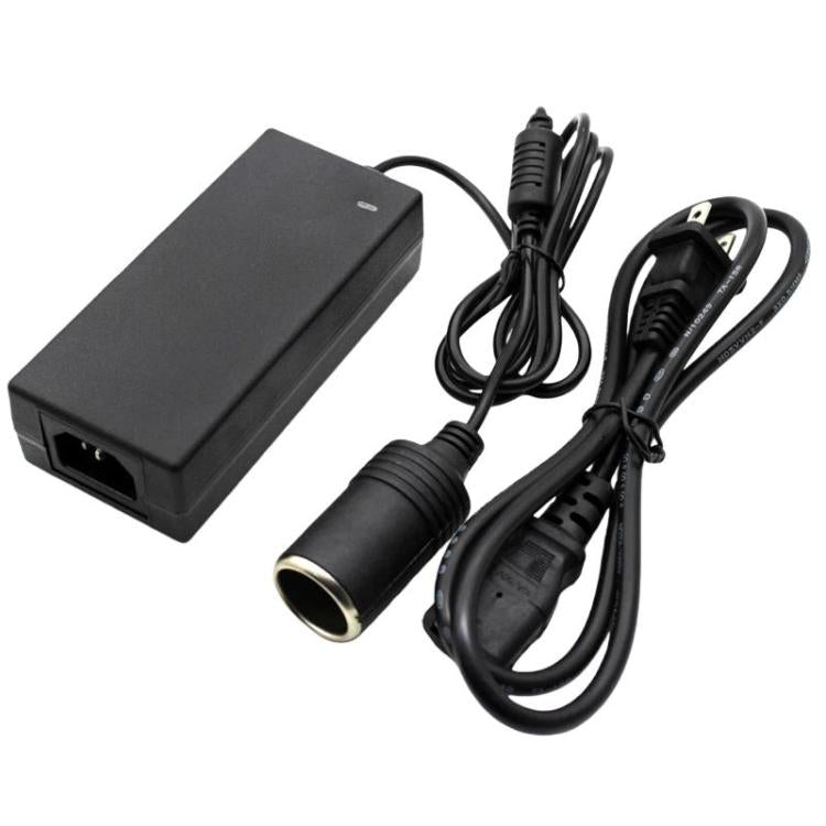 Car power adapter with cigarette-lighter plug and coiled AC power cord, dark gray