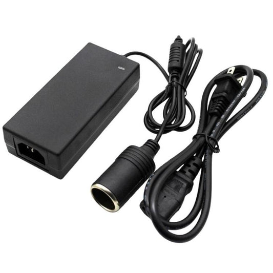 Car power adapter with cigarette-lighter plug and coiled AC power cord, dark gray