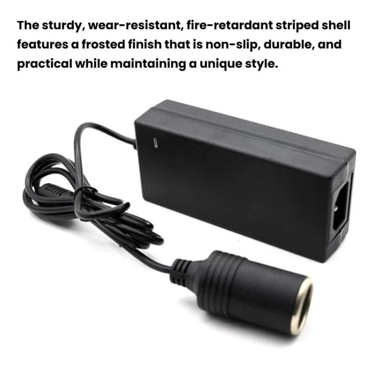Car power adapter with cigarette-lighter plug and power cord, dark gray, ribbed grip