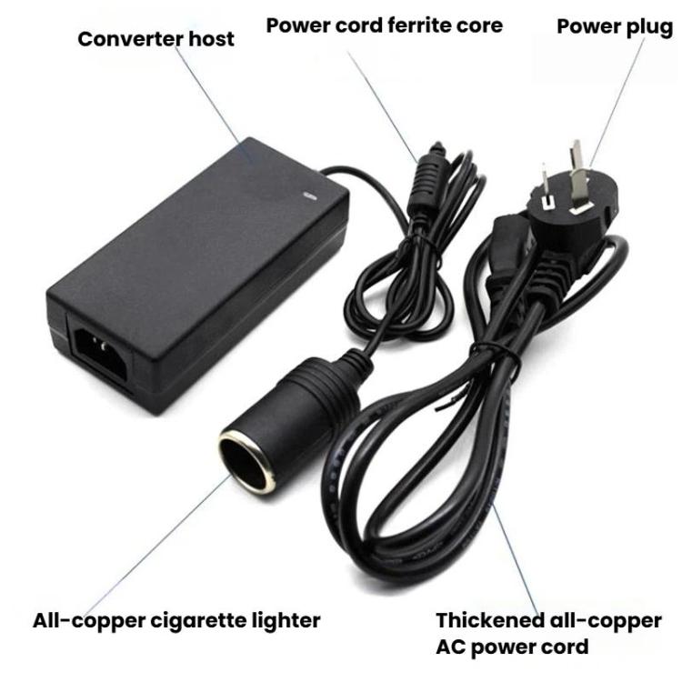 Car power adapter kit with cigarette-lighter plug and power cord, dark gray