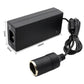 Compact car power adapter with cigarette-lighter plug and coiled power cord, dark gray