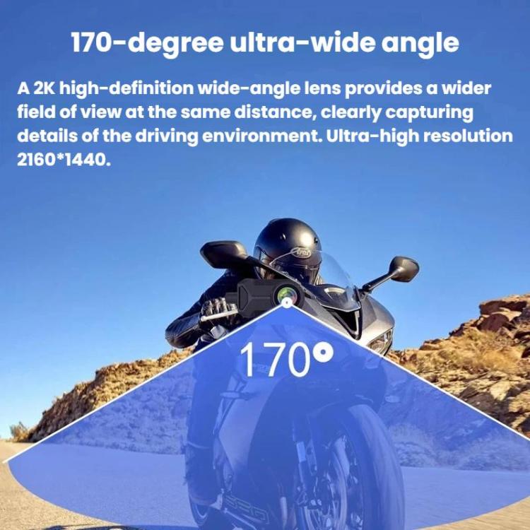 M1 IP66 Waterproof WIFI Motorcycle Dash Camera 2K HD Portable Recorder, M1