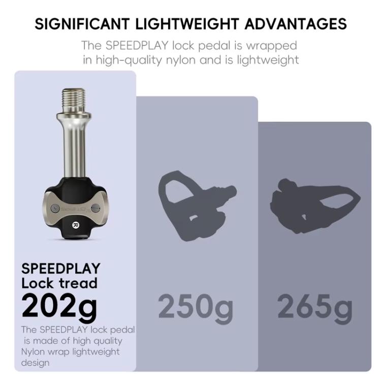Bicycle Speedplay lock pedal with metal shaft and black circular base