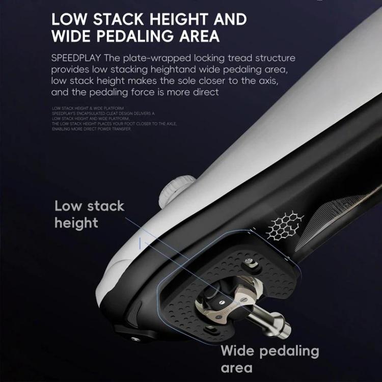 Bicycle lock pedal with wide platform and textured grip area