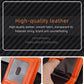 Men's carbon fiber ID card holder with orange border and transparent ID window detail