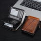 Baellerry D5592 Men Compact Wallet Vintage Waxed Leather RFID Multi-Card Holder